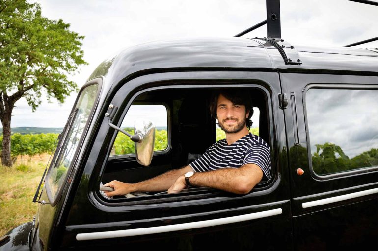 An employee of Bourgoin Cognac in Charente, France