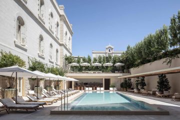 The pool area at The Jaffa, a Luxury Collection Hotel, Tel Aviv, Israel