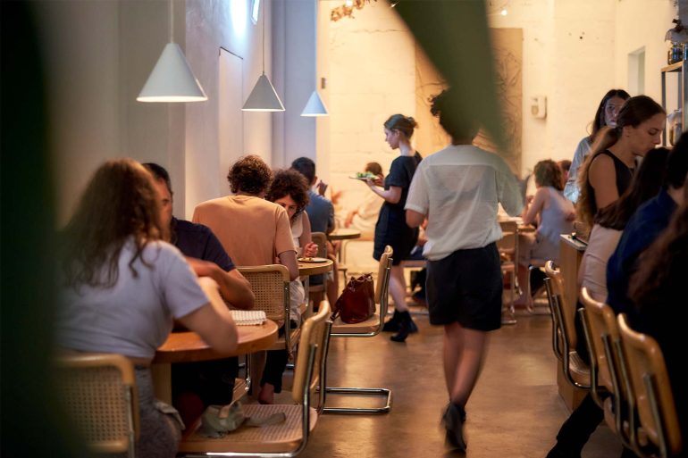 Diners eat at Opa Tel Aviv, Israel