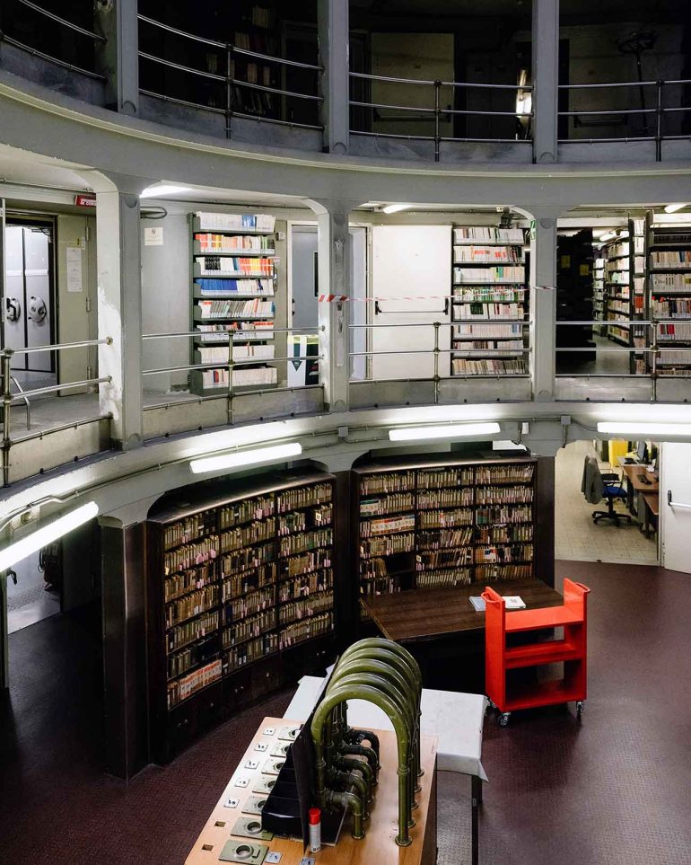 Inside the National Library of Florence, Italy