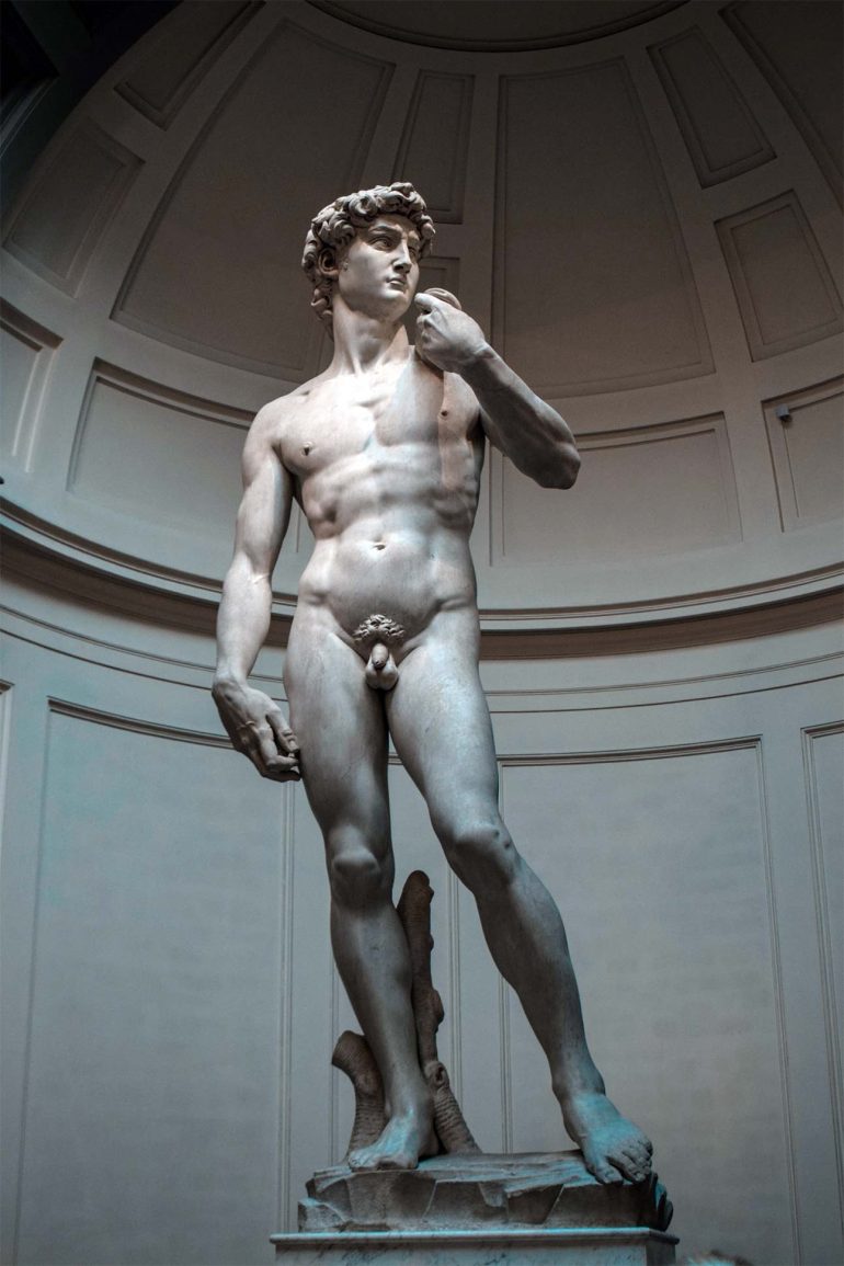 Michelangelo's masterpiece, David, in Florence, Italy