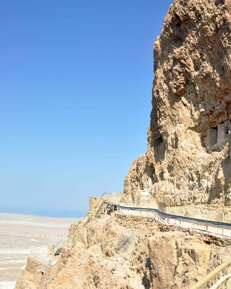 A walking route atop Masada, Judean Desert, Israel