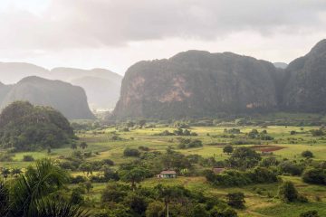 View over a mountainous landscape in Cuba