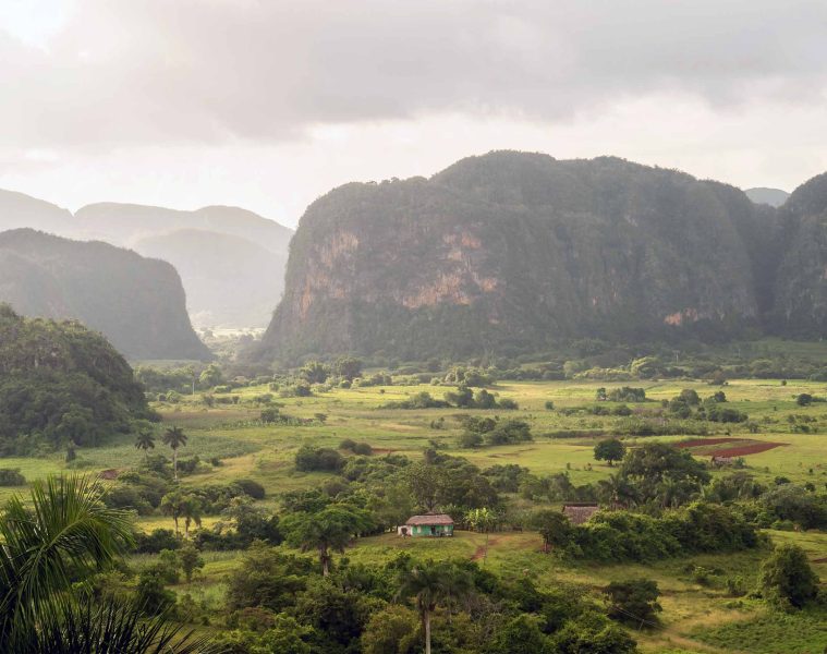 View over a mountainous landscape in Cuba