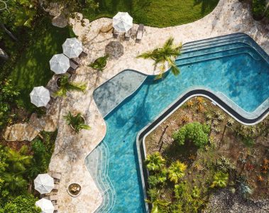 Aerial of the pool at Nantipa – A Tico Beach Experience, Santa Teresa, Costa Rica