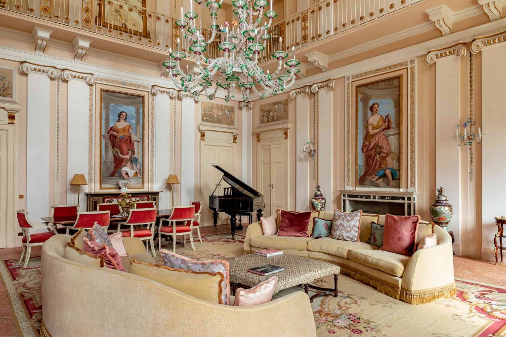 One of the opulent rooms at Passalacqua, Lake Como, Italy
