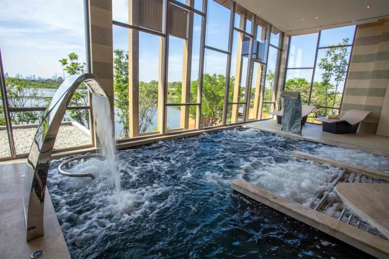 An indoor pool at RAKxa, Bangkok, Thailand