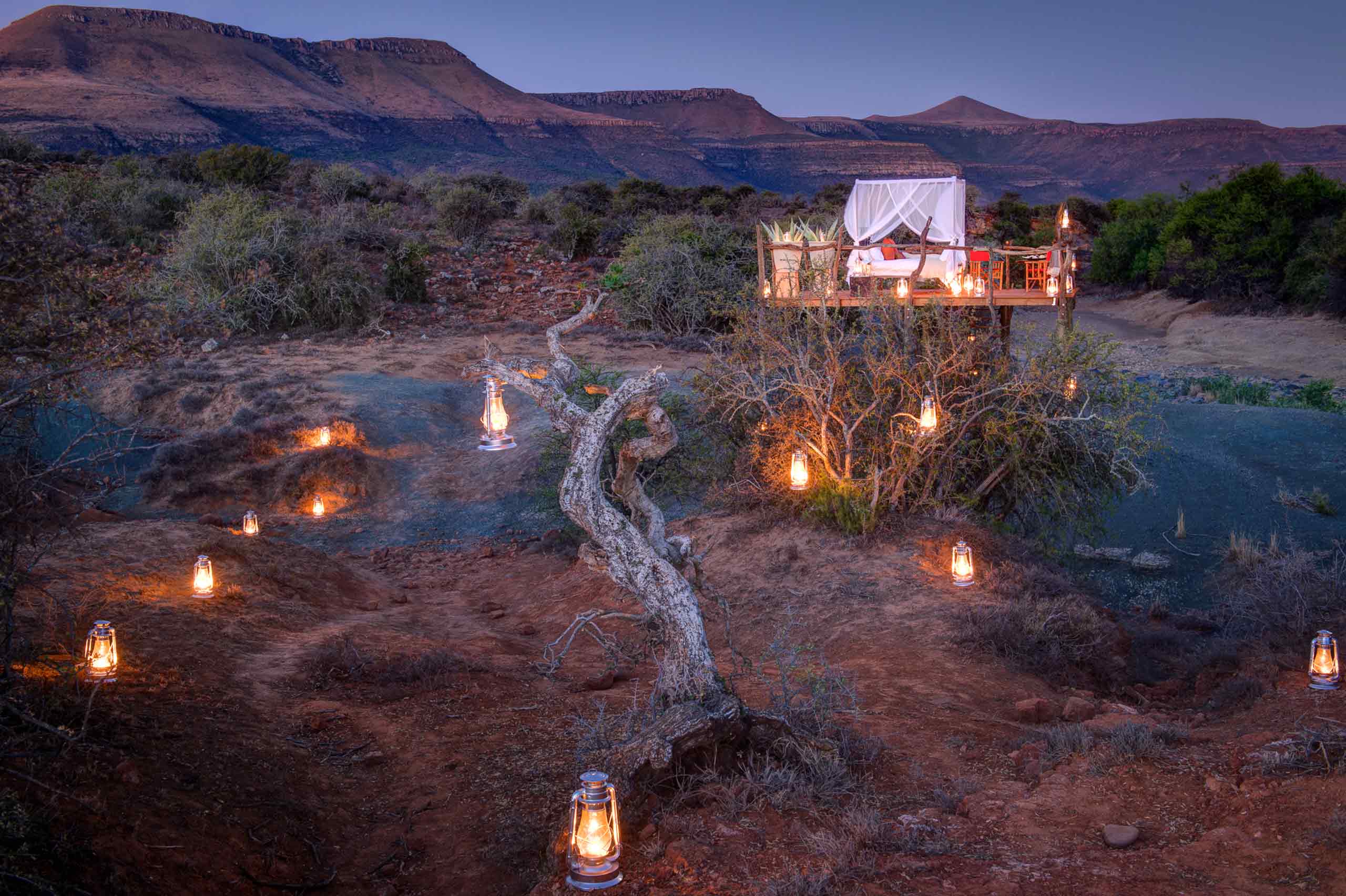 Sleeping under the stars at Samara Karoo Reserve, South Africa