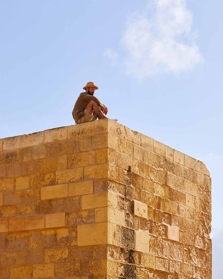 Model looks out over Gozo, Malta