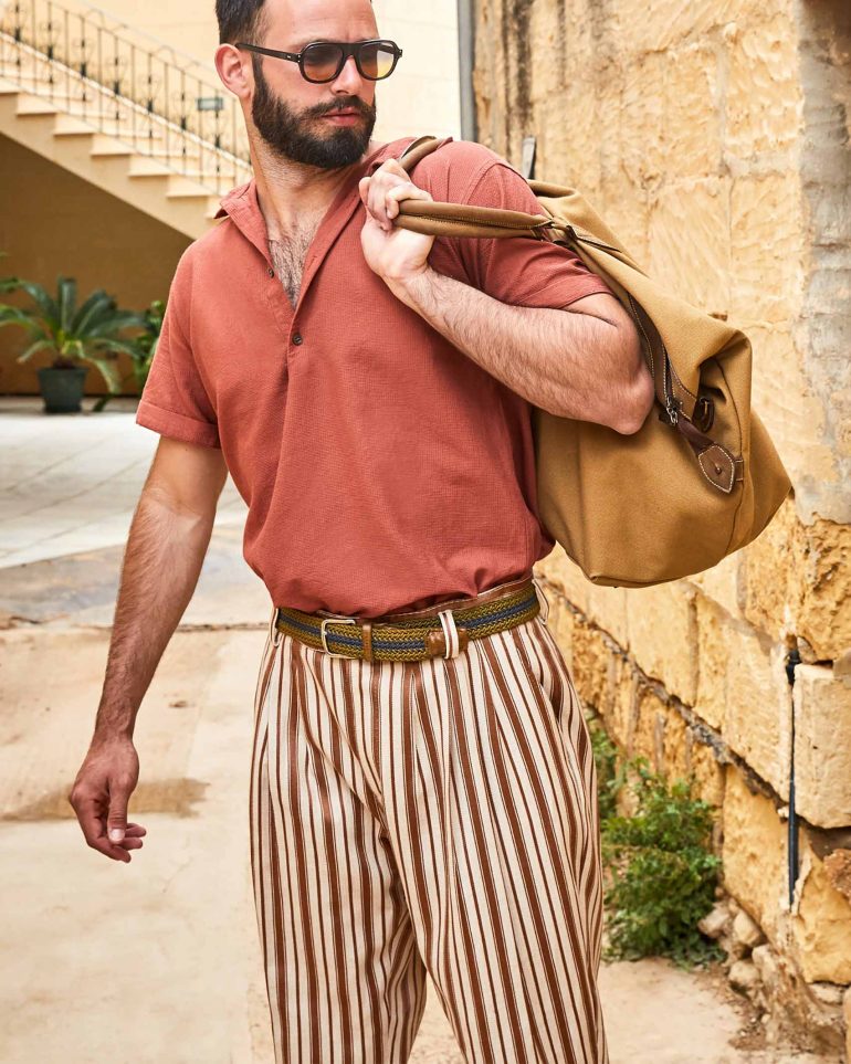 Model walks the streets of Gozo, Malta