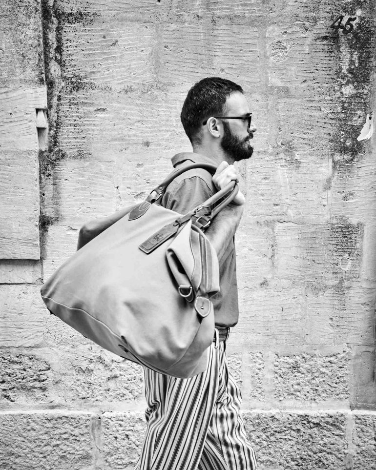 Model walks the streets of Victoria, Gozo, Malta