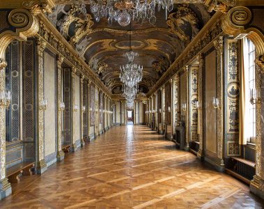 A regal hallway in the Royal Palace, Stockholm, Sweden