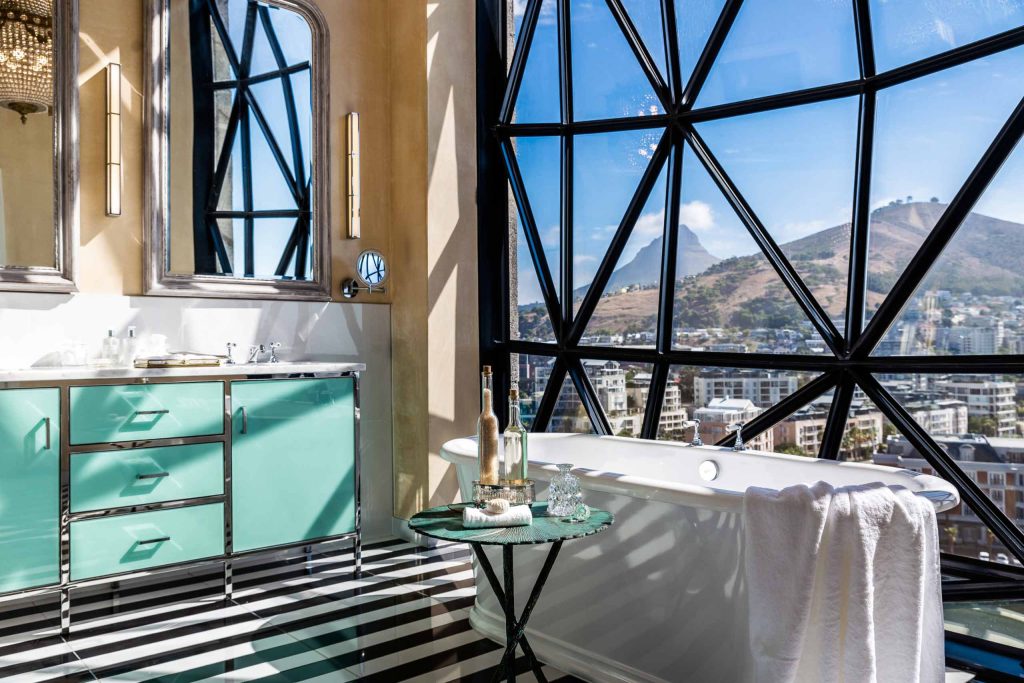 Bathroom with a view at The Silo Hotel, Cape Town, South Africa