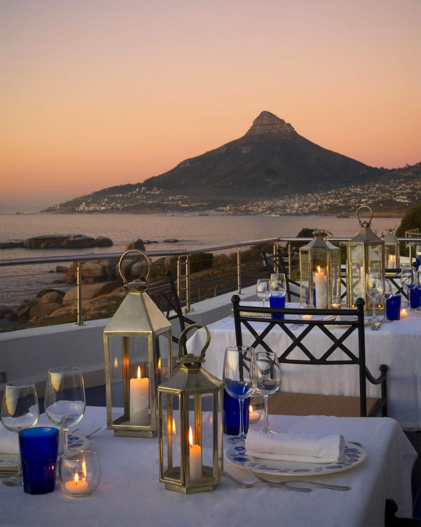 Dinner with a view at the Twelve Apostles Hotel and Spa, Cape Town, South Africa