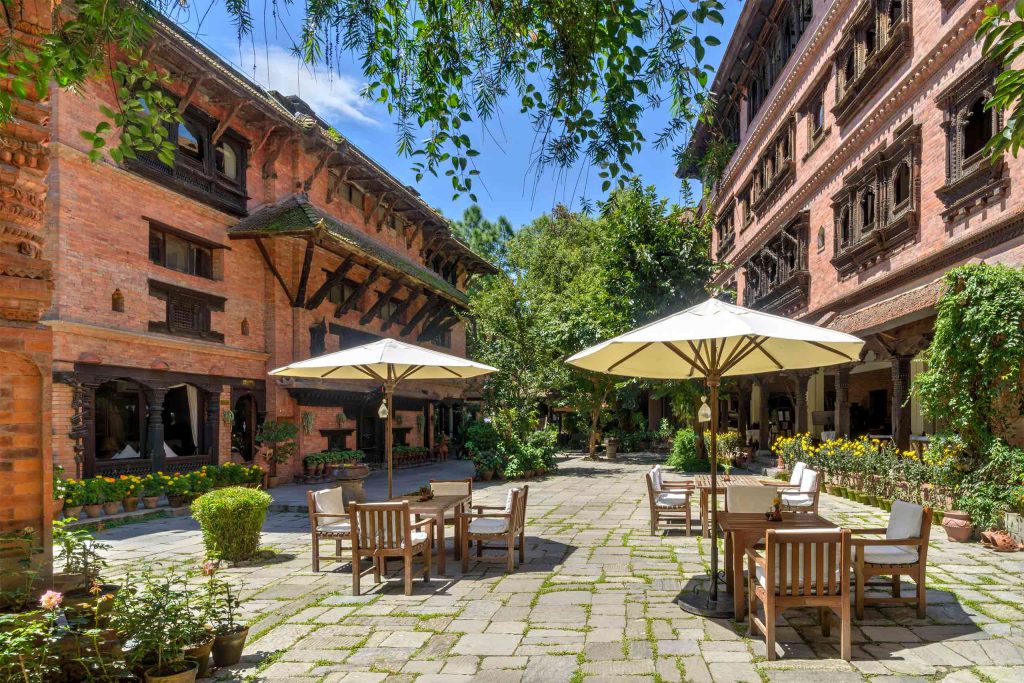 Outdoor seating in Kathmandu, Nepal