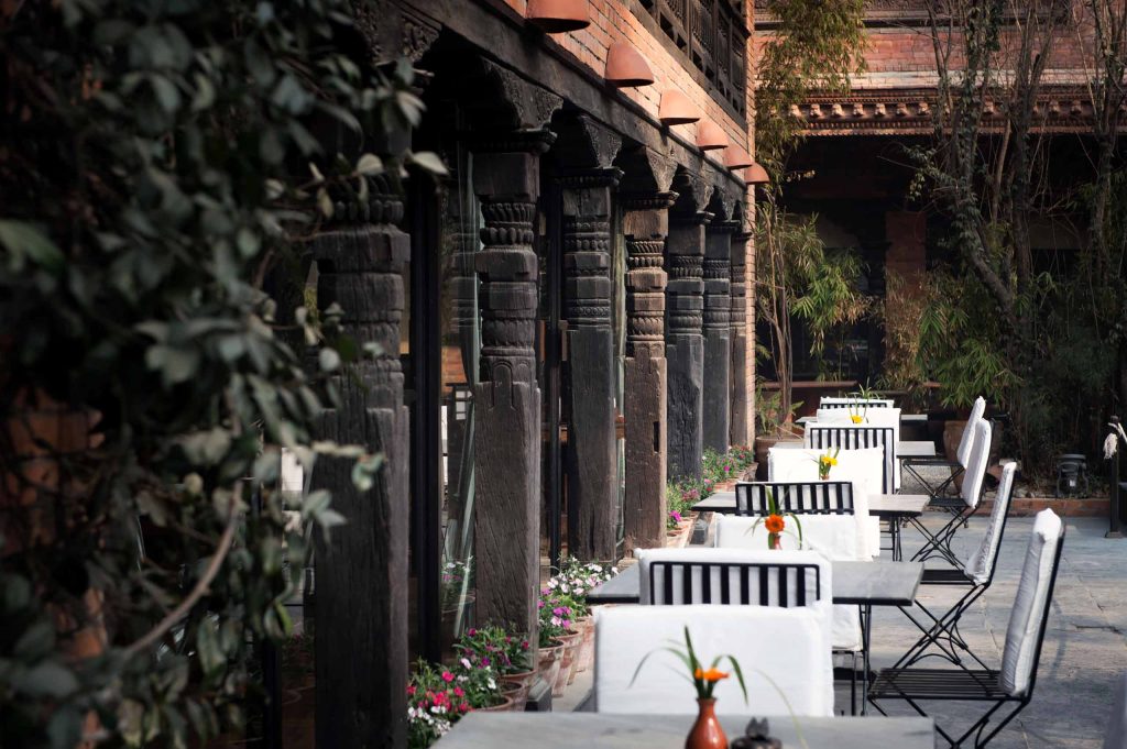 The restaurant at Dwarika's Hotel, Kathmandu,Nepal