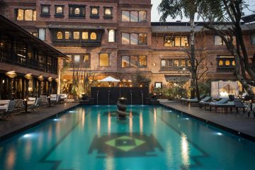 The pool at Dwarika's Hotel, Kathmandu,Nepal