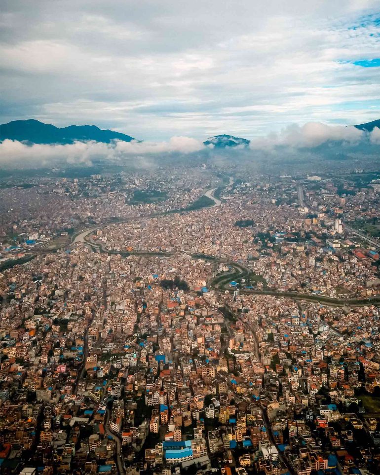 Kathmandu, Nepal, from above