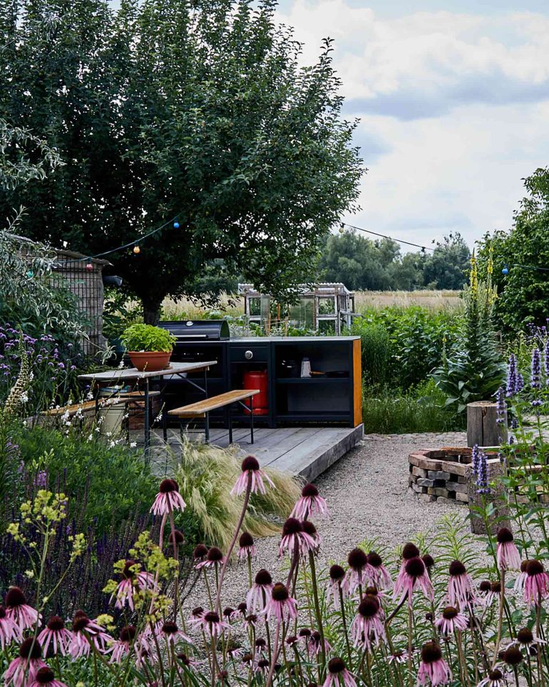 An outdoor BBQ at Hof Flieht, Uckermark, Germany