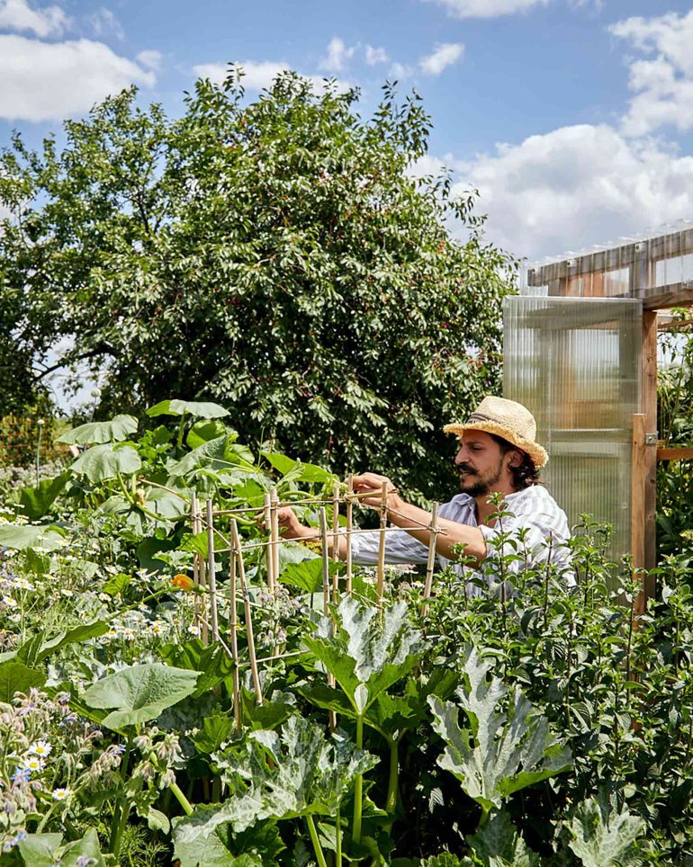 Gary Abela gardening at Hof Flieht, Uckermark, Germany