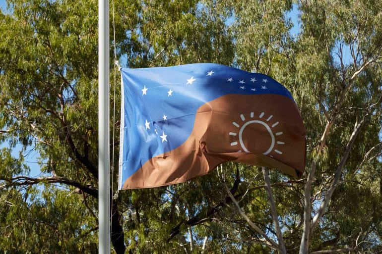 A flag on a flagpole in South Australia, Australia
