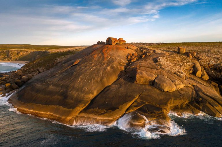 View over the rocky cliffs of Kangaroo Island, South Australia, Australia