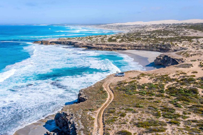 View over a beach on the Eyre Peninsula, South Australia, Australia
