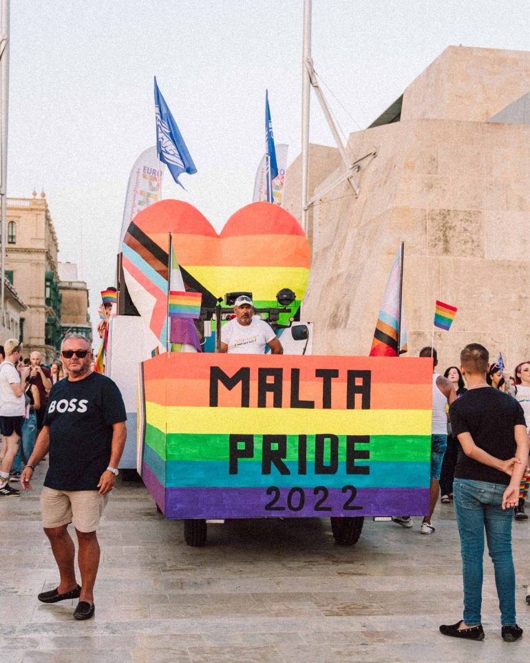A Malta Pride display in Valletta