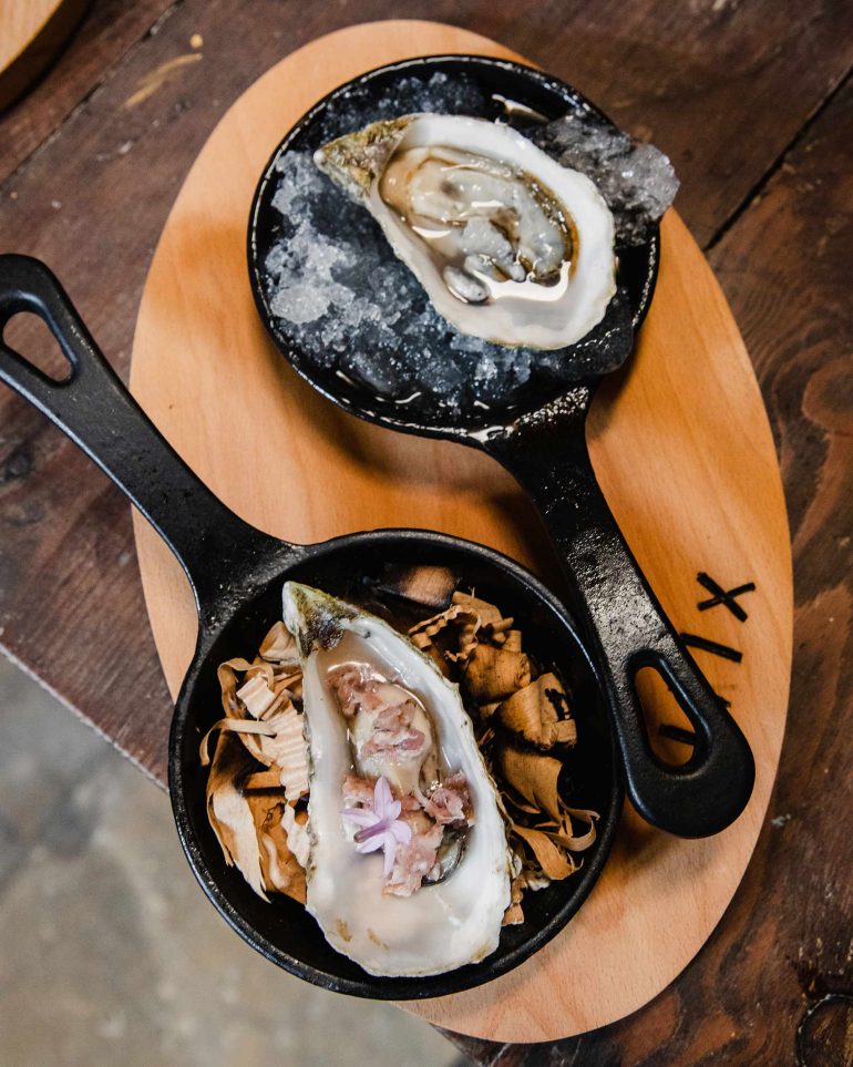 An oyster dish at the Ta’ Philip restaurant, Gozo, Malta