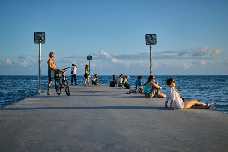 Locals take in the last rays of sun in The Florida Keys and Key West, Florida, USA
