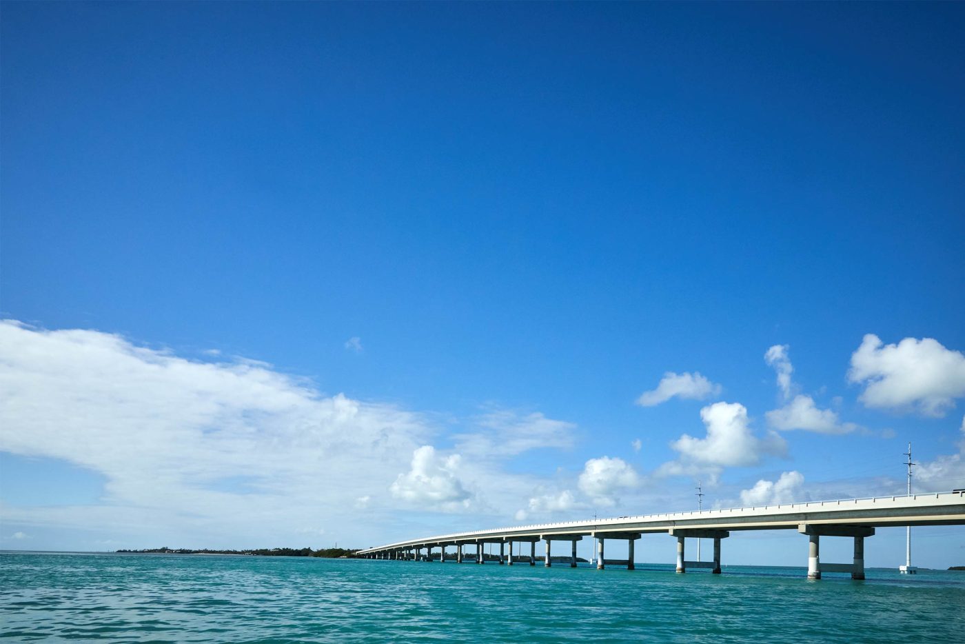 View of the Overseas Highway in The Florida Keys and Key West, Florida, USA