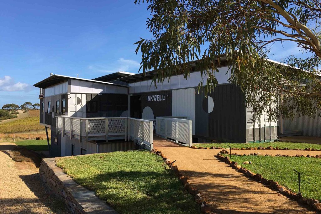 External shot of Hotel California Road at Inkwell Wines, McLaren Vale, Australia