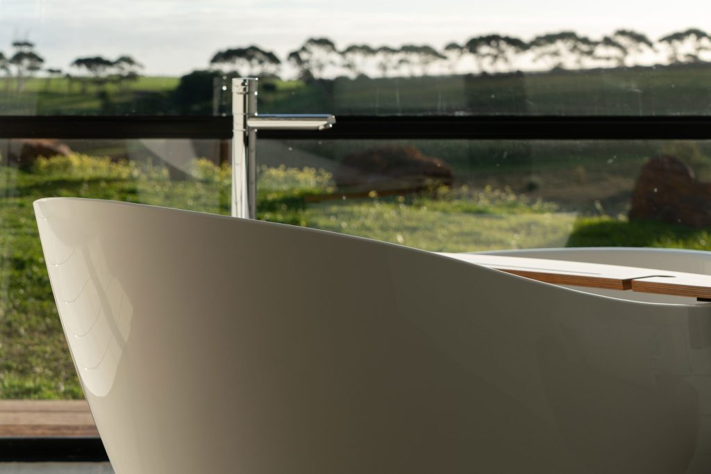 Relaxing bath with a view at Hotel California Road at Inkwell Wines, McLaren Vale, Australia