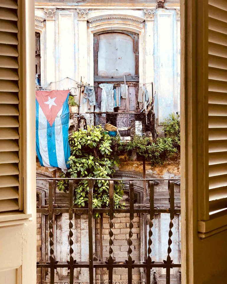 View from a balcony in Cuba