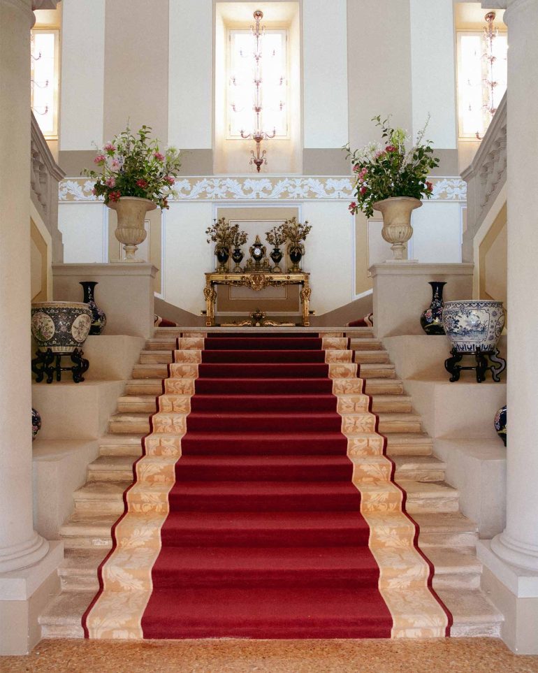 A staircase at Passalacqua, Lake Como, Italy