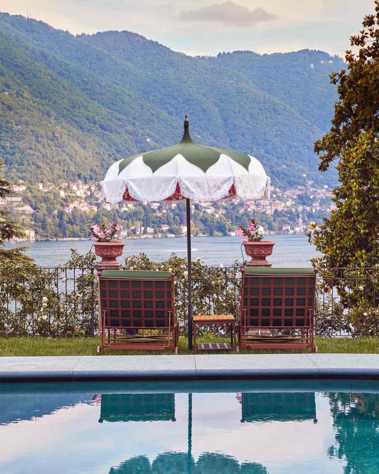 Poolside loungers at Passalacqua, Lake Como, Italy