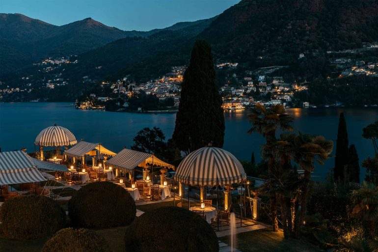 Romantic outdoor dining at Passalacqua, Lake Como, Italy