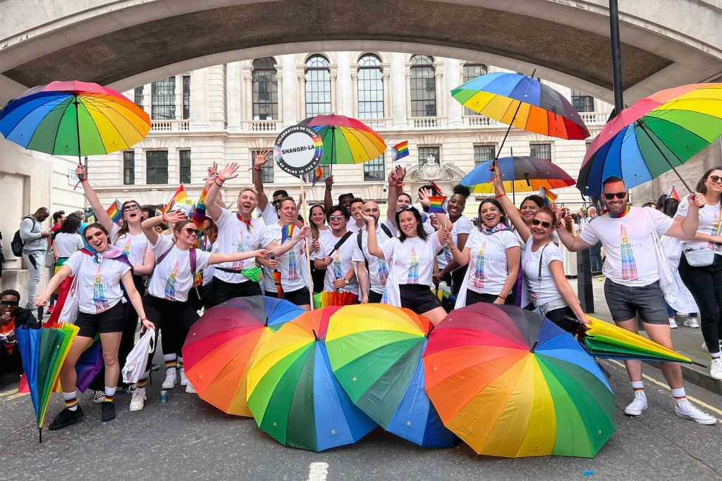 Staff members of Shangri-La The Shard London celebrating Pride