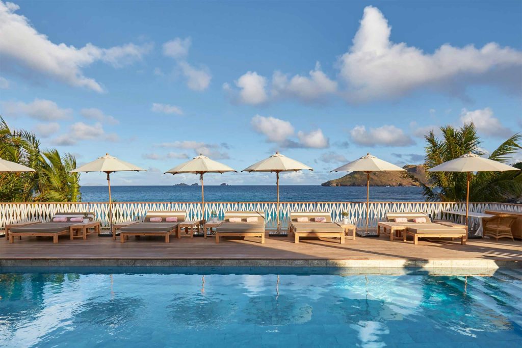 One of the pools at the Cheval Blanc St-Barth, Isle de France, St. Barts