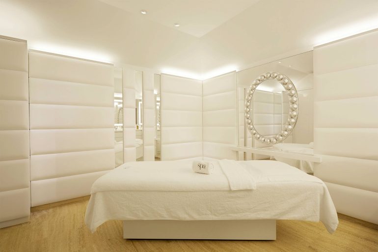 A massage room in the spa at the Cheval Blanc St-Barth, Isle de France, St. Barts