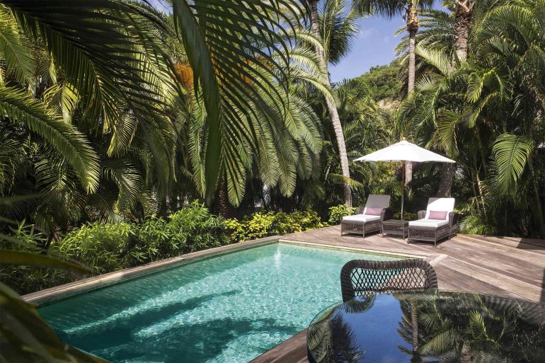 A private pool at the Cheval Blanc St-Barth, Isle de France, St. Barts