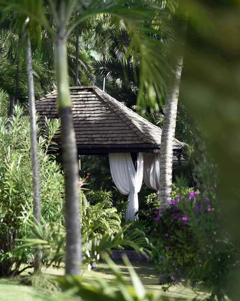 A massage pavilion in the gardens at the Cheval Blanc St-Barth, Isle de France, St. Barts