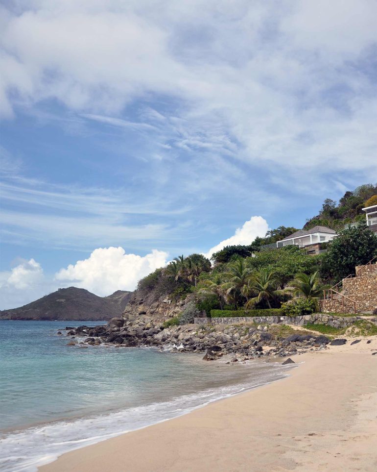 View over Flamands bay from the Cheval Blanc St-Barth, Isle de France, St. Barts