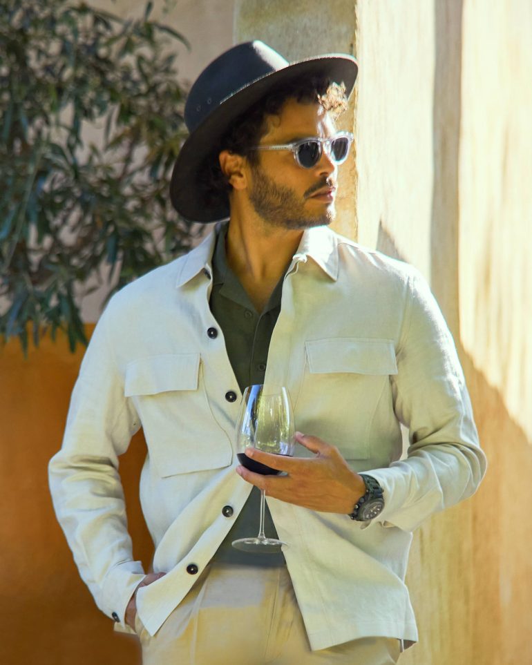 Model Nathan McGuire at Bird in Hand Winery, South Australia menswear editorial, Australia