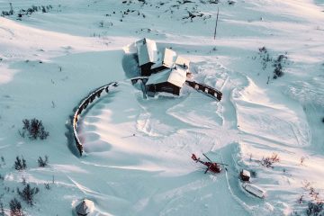 Aerial view of Niehku Mountain Villa, Riksgränsen, Sweden