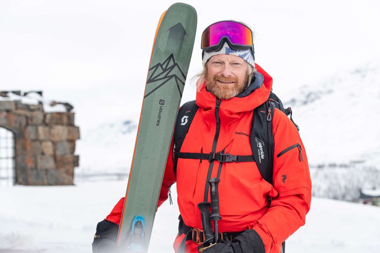 A skier in Swedish Lapland, Sweden