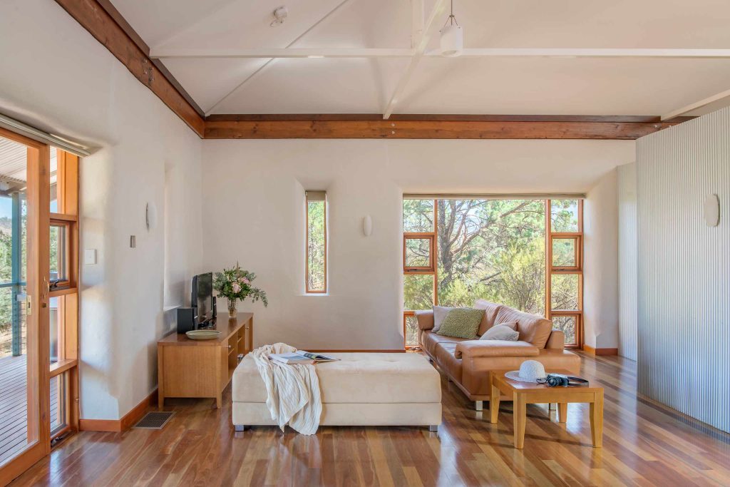 A bright and airy bedroom with neutral colours at Rawnsley Park Station, Flinders Ranges, Australia