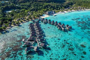 Aerial view of Sofitel Kia Ora Moorea Beach Resort, The Islands of Tahiti, French Polynesia