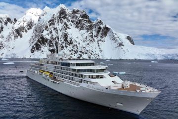 Exterior view of the Silver Endeavour by Silversea, Antarctica