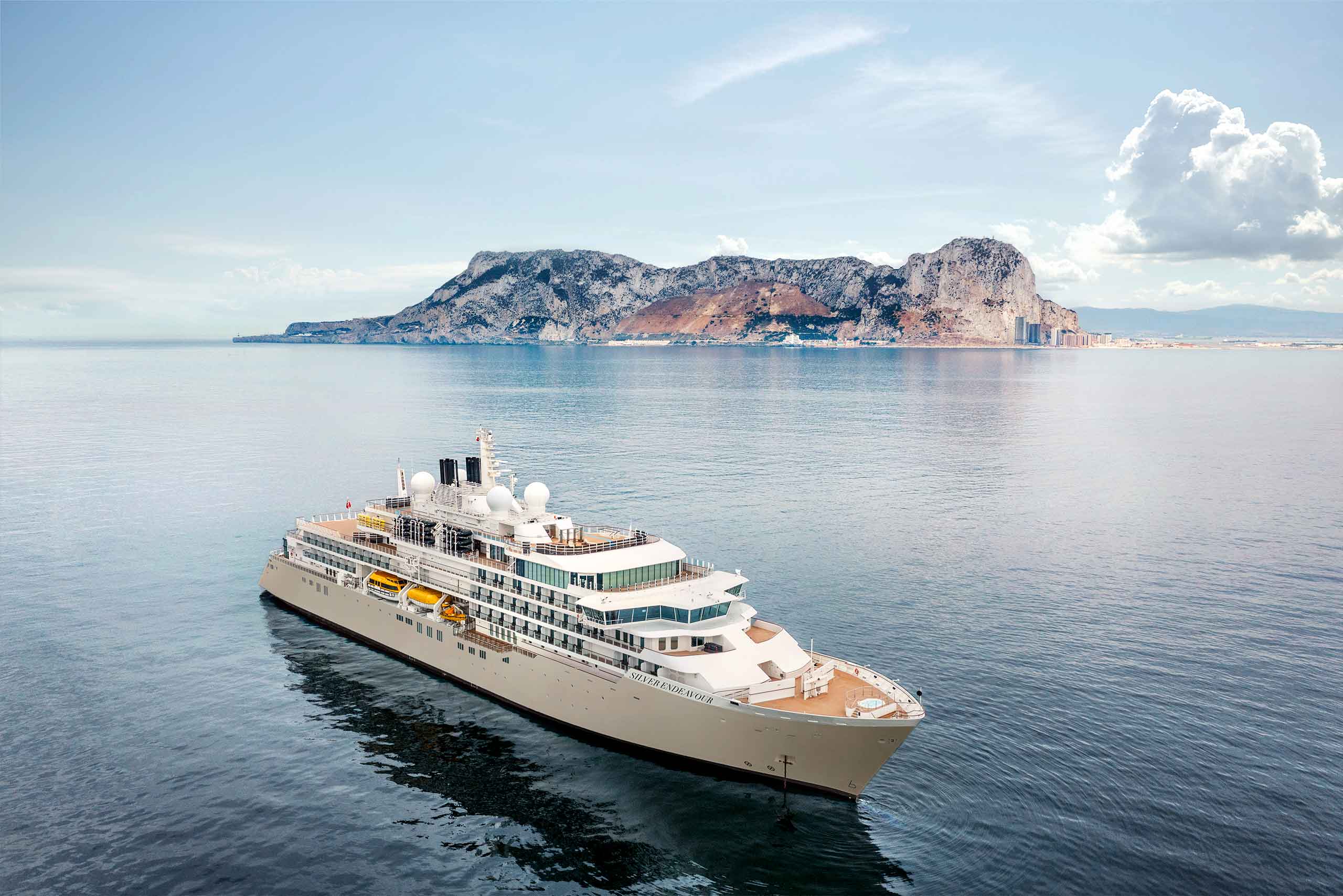 Aerial view of Silver Endeavour by Silversea, Antarctica